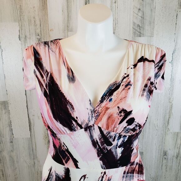 DKNY Abstract Brush Stroke Dress Sz 14 - Picture 2 of 7
